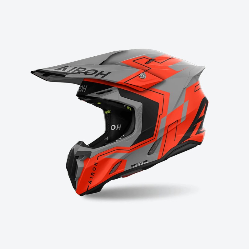 AIROH PROMOCJA KASK CROSS / ENDURO / ATV / QUAD TWIST 3 DIZZY KOLOR SZARY/POMARAŃCZOWY FLUO ROZMIAR XL