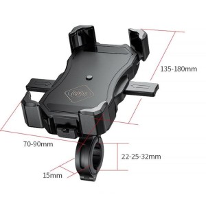 UCHWYT MOTOCYKLOWY Z ŁADOWARKĄ INDUKCYJNĄ - BIKETEC R13W WIRELESS USB QC