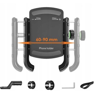 UCHWYT MOTOCYKLOWY NA TELEFON - BIKETEC R9-METAL