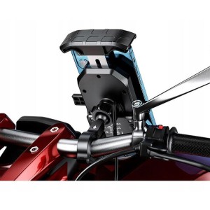 UCHWYT MOTOCYKLOWY Z ŁADOWARKĄ INDUKCYJNĄ NA TELEFON - BIKETEC R15W-PD WIRELESS