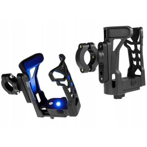 Uchwyt na bidon/ butelkę/ termos do motocykla, skutera i roweru z diodą LED - UBH2