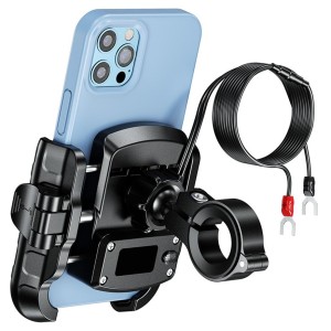 Uchwyt motocyklowy na telefon Quick Lock z ładowarką USB 3.0 Power Delivery - R9