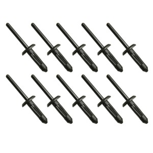 Bronco Kołki Montażowe do Plastików - Głębokość 25,8mm, Grubość 2,8mm, Szerokość Główki 12,5mm, Długość Całkowita 47,8mm (10 szt