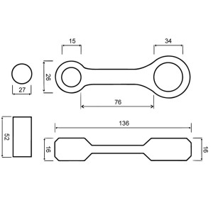 Korbowód VESRAH KAWASAKI KLT 160 '85 (VA4007) - Made in Japan