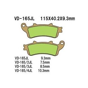 Klocki hamulcowe VESRAH KH261 / KH281, metaliczne (złote), made in Japan