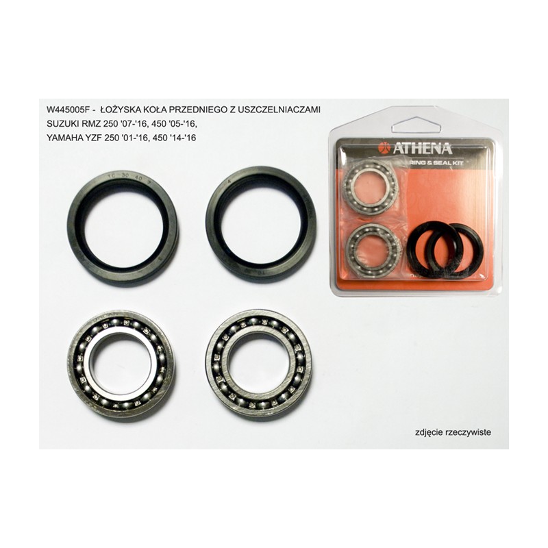 ATHENA Łożyska Koła Przedniego z Uszczelniaczami Suzuki RMZ 250 '07-'24, 450 '05-'24, Yamaha YZF 250 '14-'24, 450 '14-'24