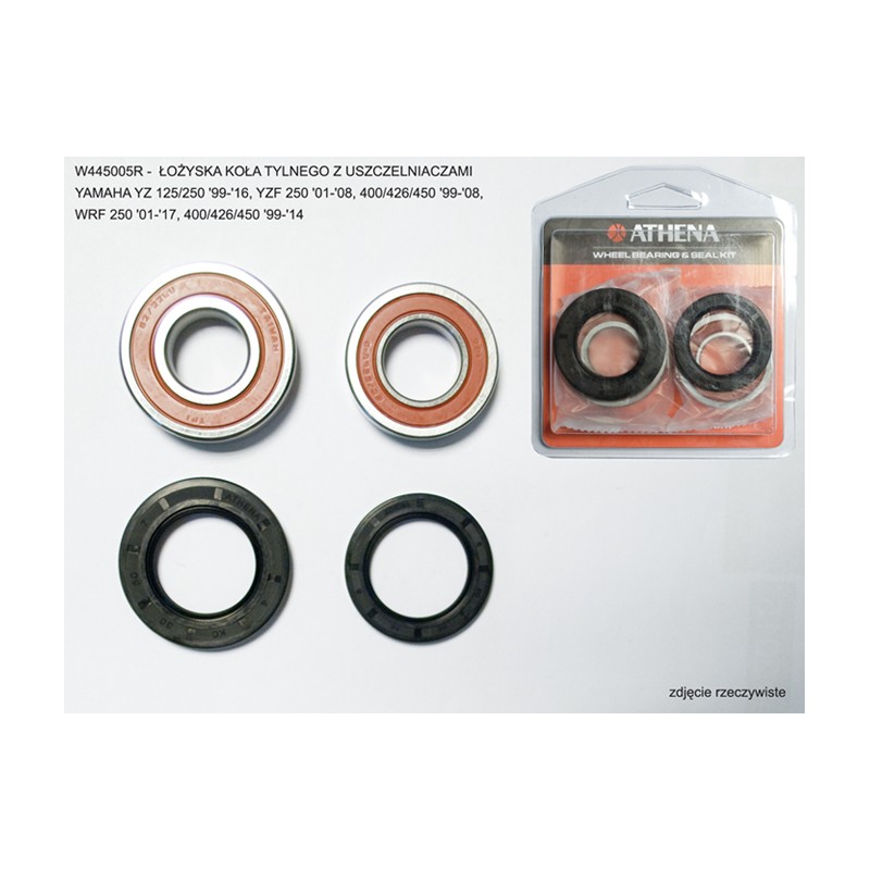 Łożyska koła tylnego z uszczelniaczami do Yamahy YZ 125/250, YZF 250, 400/426/450 oraz WRF 250