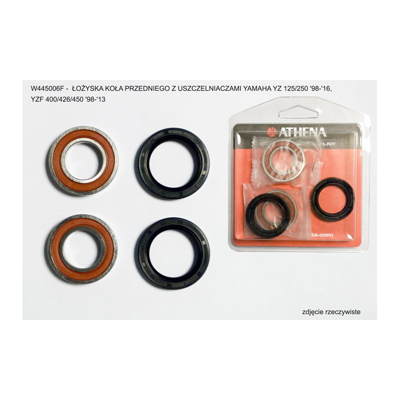 ATHENA ŁOŻYSKA KOŁA PRZEDNIEGO Z USZCZELNIACZAMI YAMAHA YZ 125/250 '98-'24, YZF 400/426/450 '98-'13