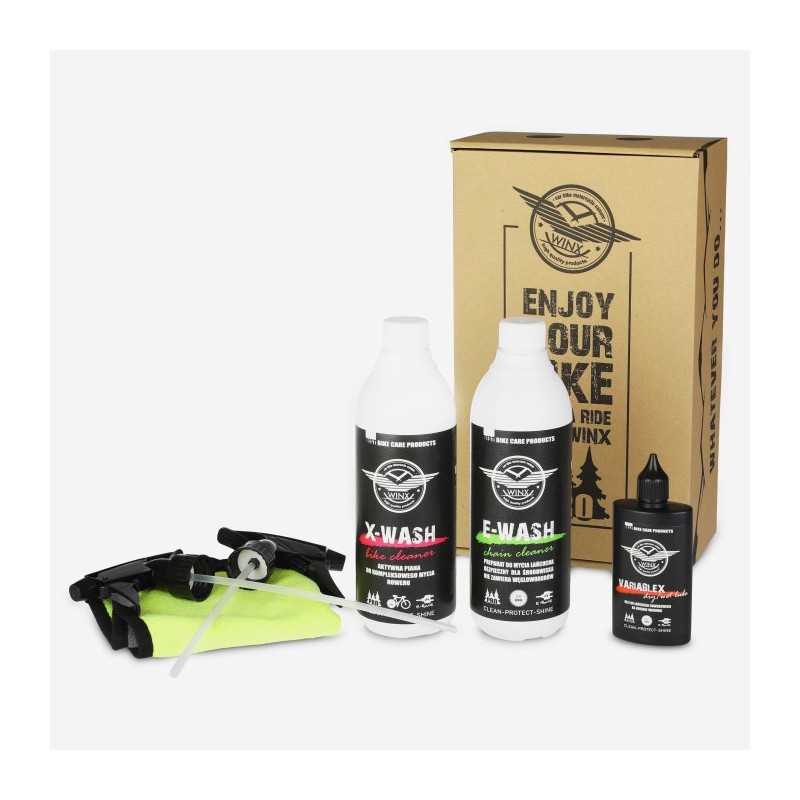 WINX ZESTAW ROWEROWY ENJOY YOUR BIKE ZMYWACZ/ODTŁUSZCZACZ NAPĘDU + AKTYWNA PIANA DO ROWERU + OLEJ DO SMAROWANIA ŁAŃCUCHA