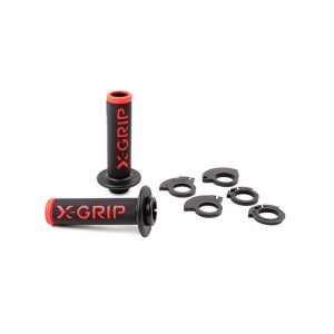 X-GRIP MANETKI BRAAAAP GRIPS LOCK-ON-GRIP RED OPEN END - Czerwone manetki do motocykla