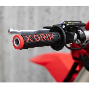 X-GRIP MANETKI BRAAAAP GRIPS LOCK-ON-GRIP RED OPEN END - Czerwone manetki do motocykla