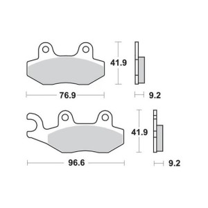 Klocki hamulcowe SBS KH228 Maxi Carbon Tech - kolor czarny - pasujące do Kymco, Daelim, Malaguti