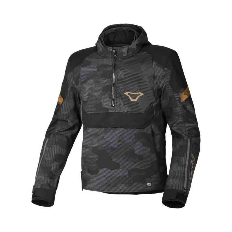 Kurtka z kapturem MACNA WYPRZEDAŻ TRAFFIQ MOTORCYCLE JACKET CAMO BLACK/GREY
