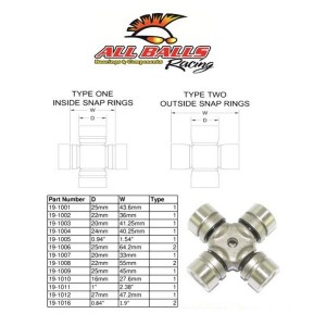 All Balls krzyżak przegubu napędowego ATV - Krzyżak przegubu