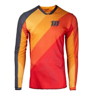 Koszulka moto 111.3 wyprzedaż - rozmiar XXL, kolor czerwony/pomarańczowy/czarny