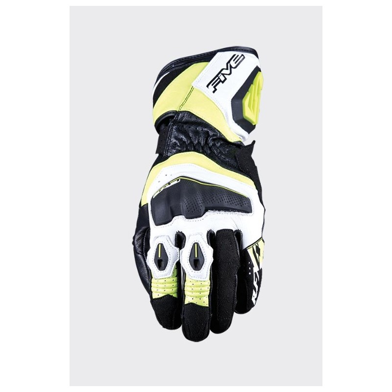 FIVE GLOVES RĘKAWICE SKÓRZANE RFX4 EVO KOLOR CZARNY/ŻÓŁTY FLUO ROZMIAR 10 (L)