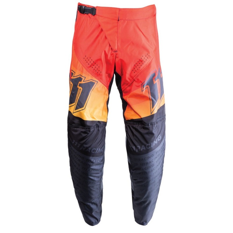 Spodnie motocyklowe 111 RACING 111.3 - Spectral czarno-czerwono-pomarańczowe rozmiar 34