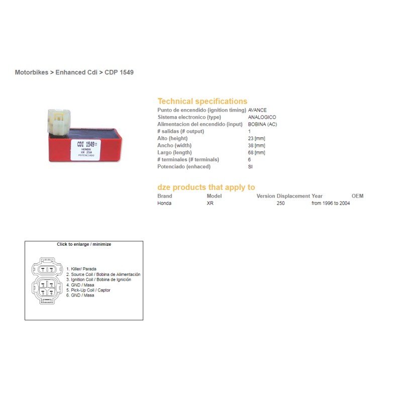 Moduł zapłonu CDI Honda XR 250R \'96-\'04 - Sklep Motoryzacyjny