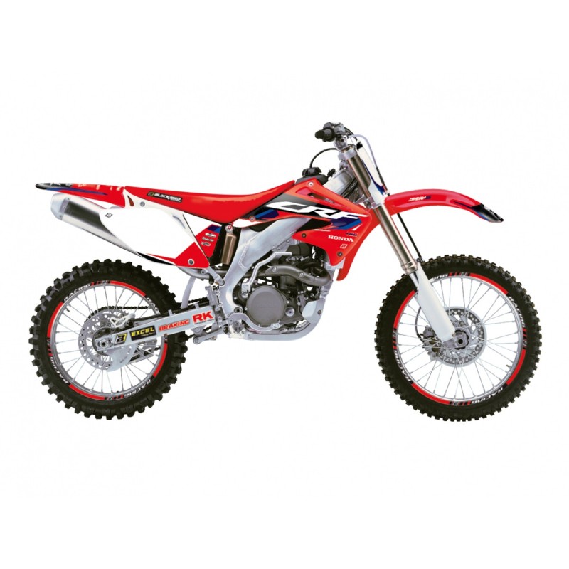 BLACKBIRD KOMPLET NAKLEJEK (OKLEIN) HONDA CRF 450R '02-'04 DREAM 5 KOLOR CZERWONY CZARNY