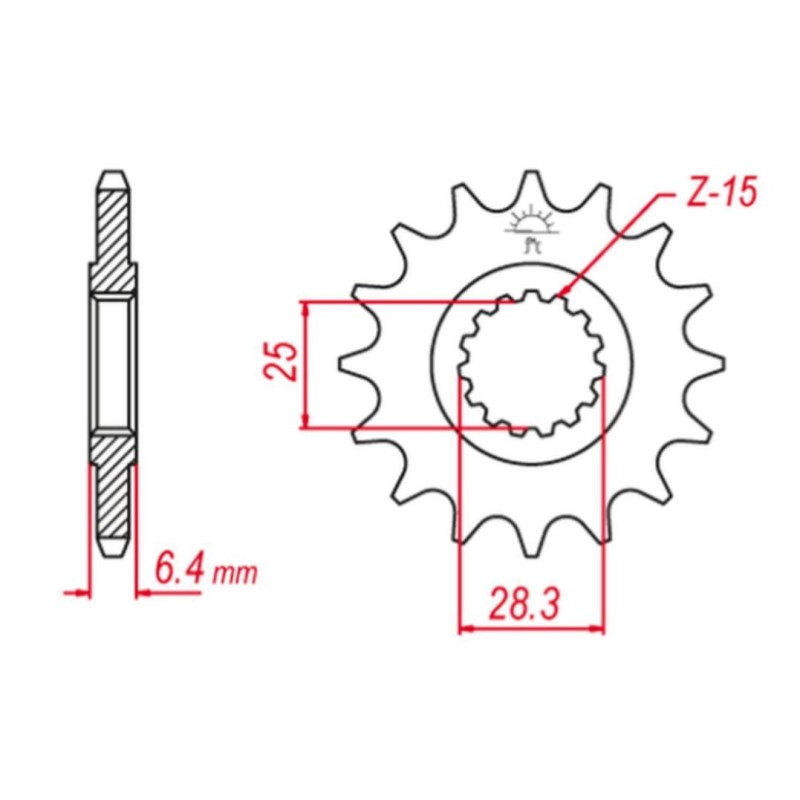 GROSSKOPF WYPRZEDAŻ ZĘBATKA PRZEDNIA 2168 15 YAMAHA YFZ 450 \'09-\'19, YFM 700 RAPTOR \'06-\'19