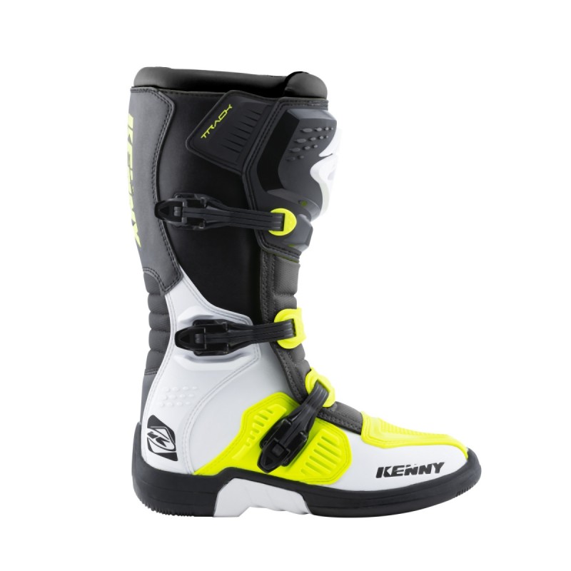 Buty cross/enduro Kenny Racing Track White/Neon Yellow - Rozmiar 43