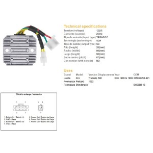 Regulator napięcia Honda XL 600V Transalp '89-'99