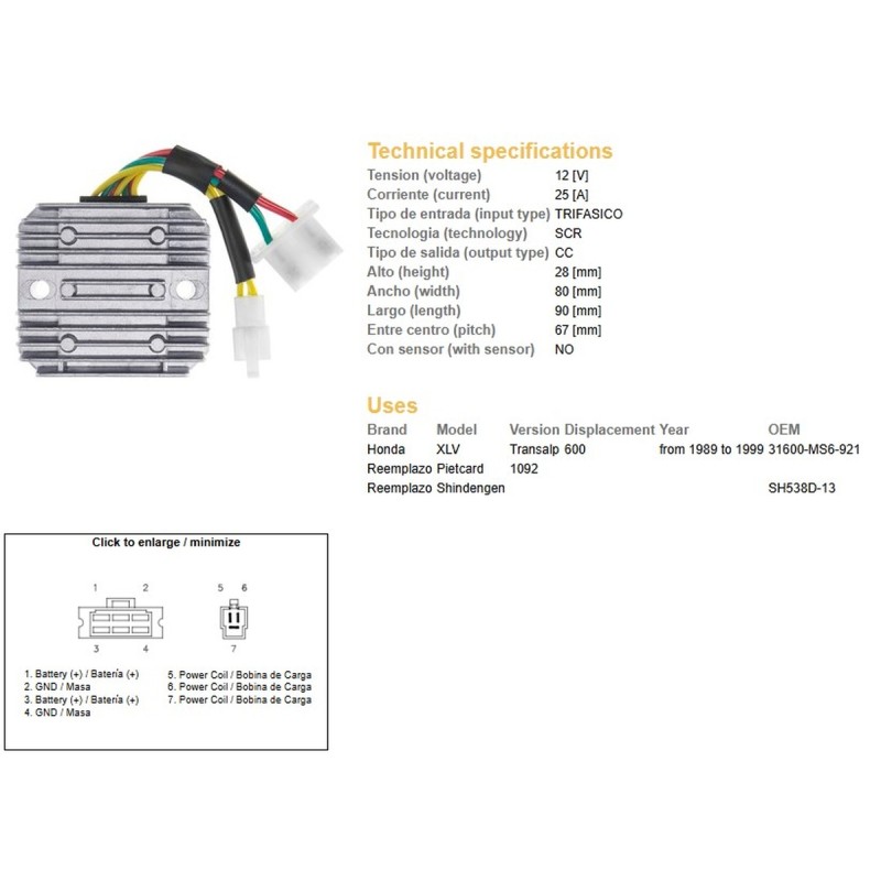 Regulator napięcia Honda XL 600V Transalp '89-'99