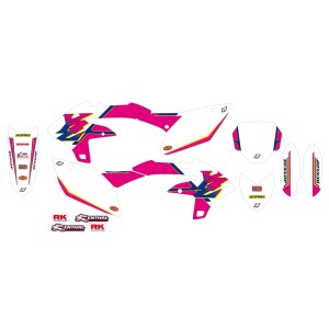 Komplet naklejek (oklein) retro do Yamaha YZ 250F '23-'24; YZ 450F '23-'24