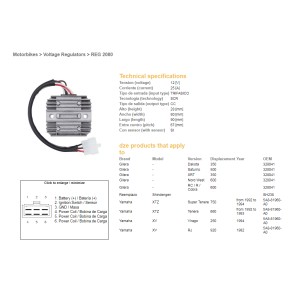 Regulator napięcia Yamaha XTZ 660 '92-'93, XTZ 750 '92-'94, XV 250 Virago '94 - Sklep Moto
