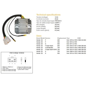 Regulator napięcia do Honda CB 350F, CB 400F, CB 500K, CB 550F/K, CB 750KF/A/K