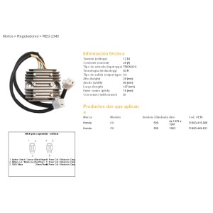 Regulator napięcia Honda CX 500 '78-'82, CX 500 Turbo (ESR160)