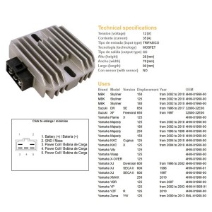 Regulator napięcia do Suzuki DR 650SE, XF 650 Freewind, Yamaha Majesty oraz XJ 600 Diversi