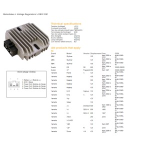 Regulator napięcia do Suzuki DR 650SE, XF 650 Freewind, Yamaha Majesty oraz XJ 600 Diversi