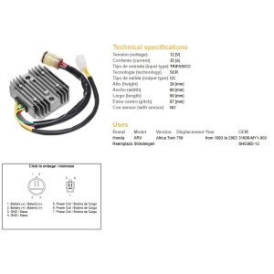 Regulator napięcia Honda XRV 750 Africa Twin '93-'03 (35A) - Sklep Moto