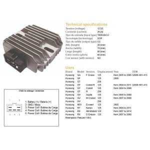 Regulator napięcia Hyosung GA/GF/GT/GV/RX 125 '04-'11 (32800-H01-413)