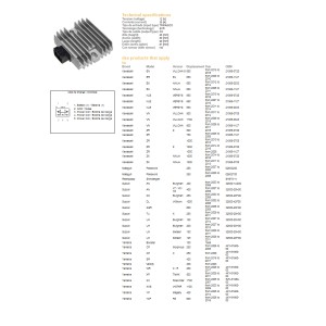 Regulator napięcia Kawasaki EX 300/650 Ninja '06-'17; KLE 650 Versys '07-'16; VN 900/1700 '06-'19; ZR 750/800/1000 '0