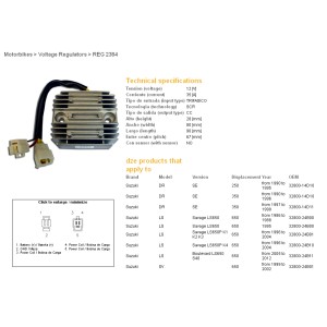 Regulator napięcia Suzuki DR 250SE, DR 350SE, LS 650 Savage, SV 650, Cagiva 650 Raptor