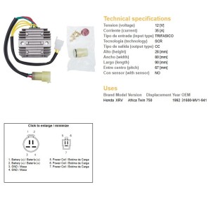 Regulator napięcia Honda XRV 750 Africa Twin '92 (31600-MV1-941) - Sklep Moto
