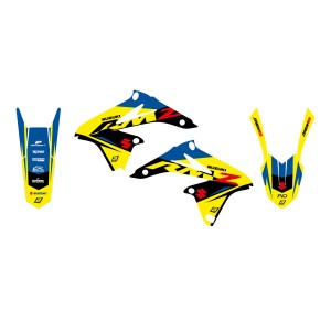 BLACKBIRD KOMPLET NAKLEJEK (OKLEIN) SUZUKI RMZ 250 '10-'18 DREAM 5 KOLOR NIEBIESKI ŻÓŁTY CZARNY