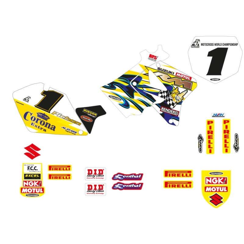 Komplet naklejek Suzuki RM 125/250 '01-'24 - Replica Team Suzuki 2003