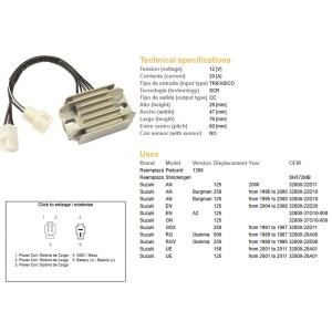Regulator napięcia Suzuki AN 125/250 Burgman '95-'00, EN 125, GN 125, UE 125/150 '01-'11