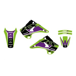 BLACKBIRD KOMPLET NAKLEJEK (OKLEIN) KAWASAKI KX 125/250 '03-'08 DREAM 5 KOLOR ZIELONY CZARNY