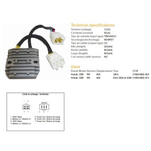Regulator napięcia Honda CBR 600RR '03-'06 (50A)