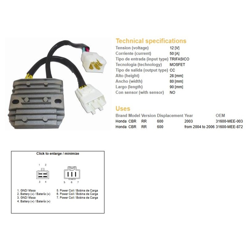 Regulator napięcia Honda CBR 600RR '03-'06 (50A)