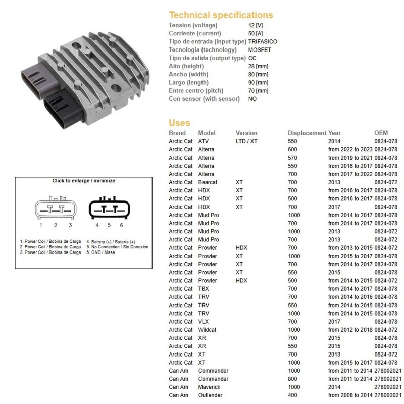 Regulator napięcia do quadów i ATV: Can-Am, Honda, Kawasaki, Polaris