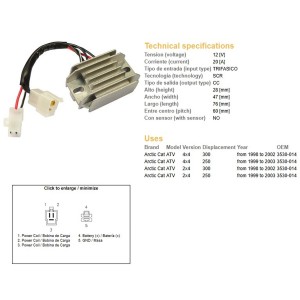 Regulator napięcia Arctic Cat 250/300 '98-'03 (3530-014)