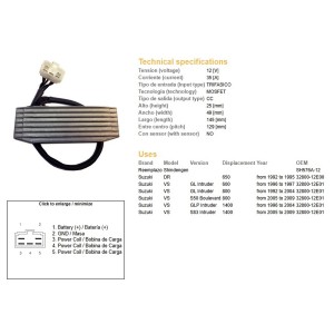 Regulator napięcia Suzuki DR 650, VS 600 Intruder, VS 800 Intruder, Boulevard - Sklep Moto