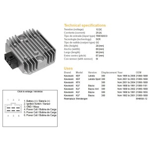 Regulator napięcia do Kawasaki KLF 300 Bayou, KEF 300 Lakota, KFX 300 (21066-1089)
