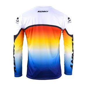 Koszulka cross/enduro Kenny Racing Track Focus Gradient biało-niebiesko-czerwona XXL