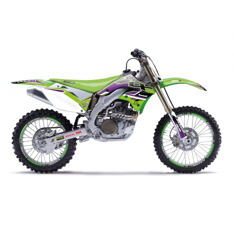 BLACKBIRD KOMPLET NAKLEJEK (OKLEIN) KAWASAKI KX 450F '06-'08 DREAM 5 KOLOR ZIELONY CZARNY